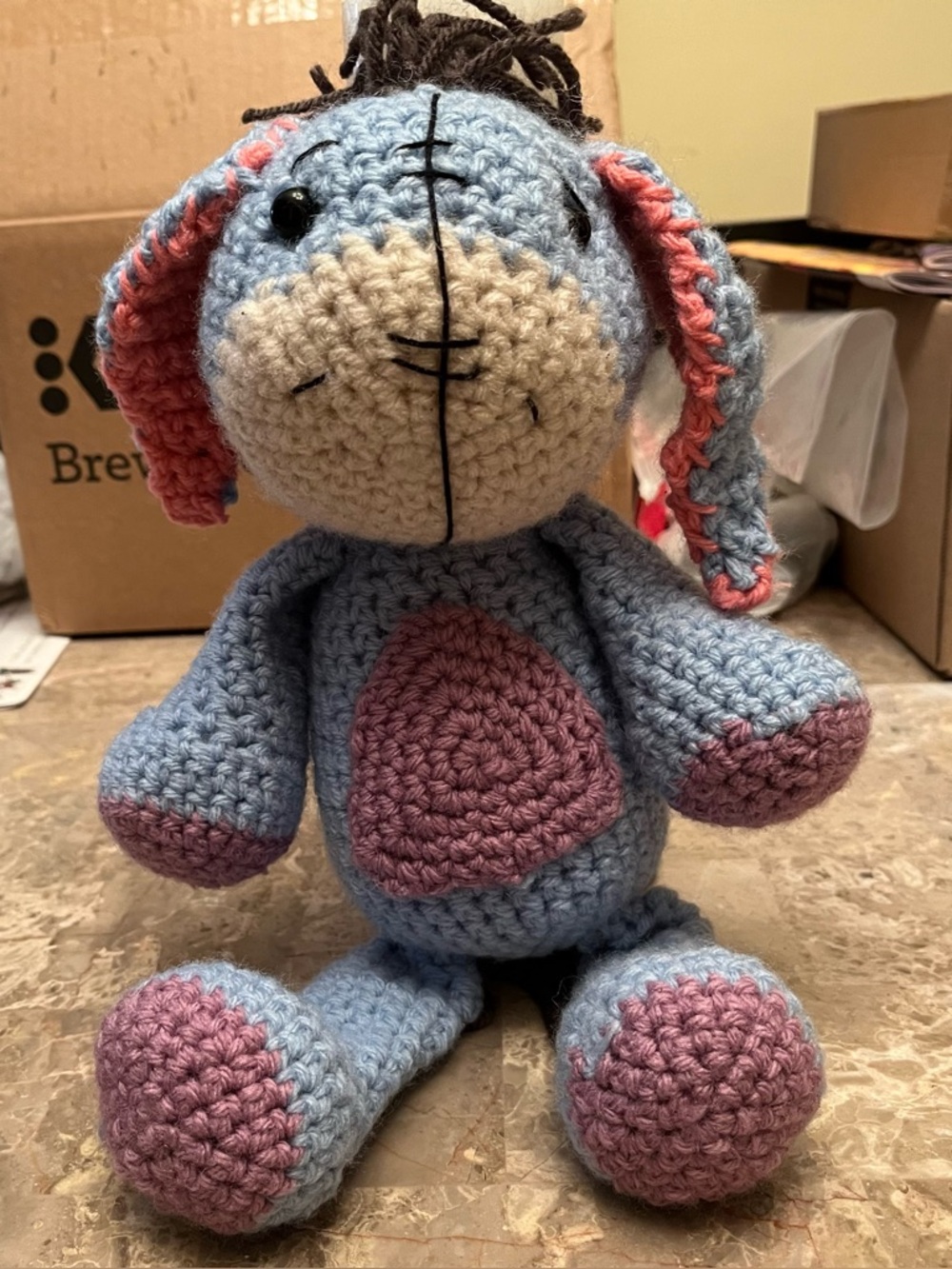 Handmade Crocheted Eeyore Doll